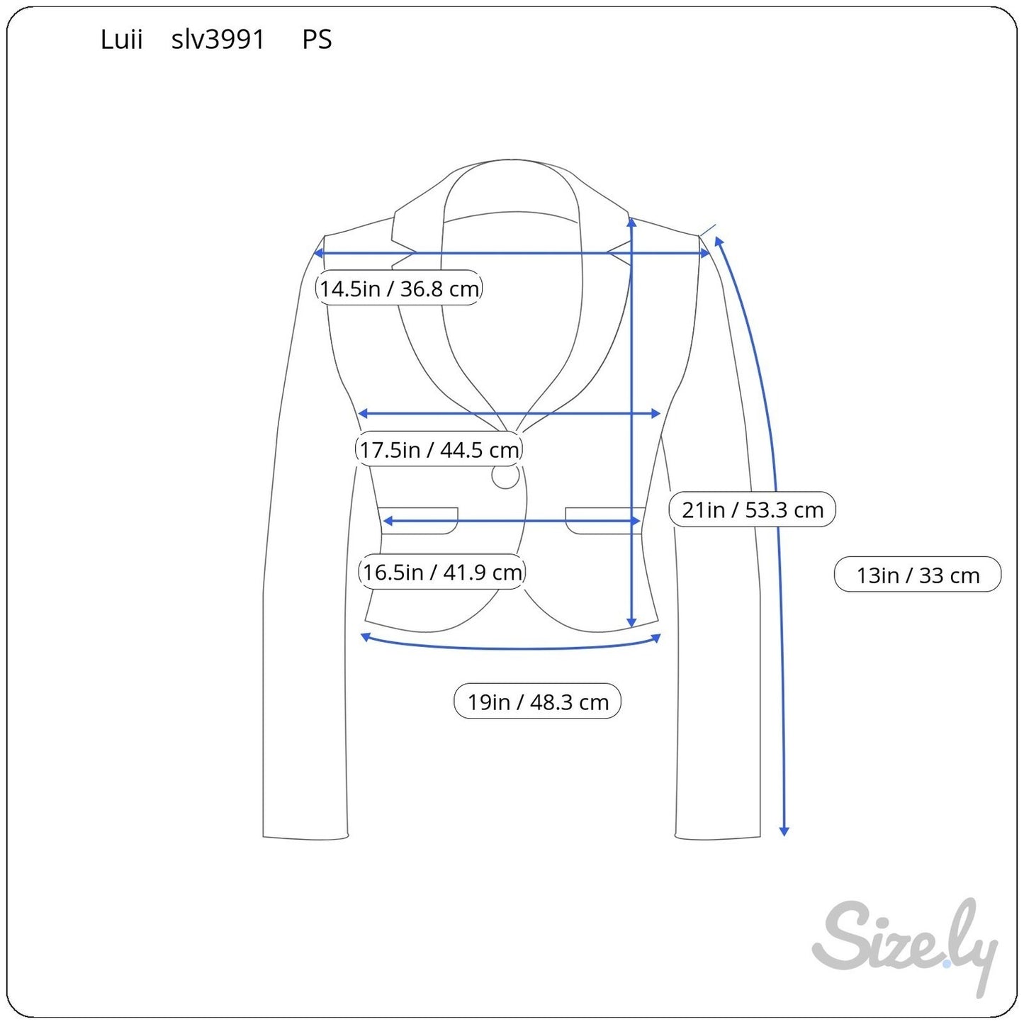 Luii Womens Gingham Double Breasted Cropped Jacket Black White 3/4 Sleeve PS