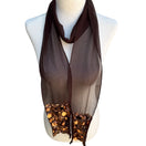 Switch Vintage Womens Sheer Brown Sequin Metallic Accent Party Glam Scarf Wrap Tie 3 image