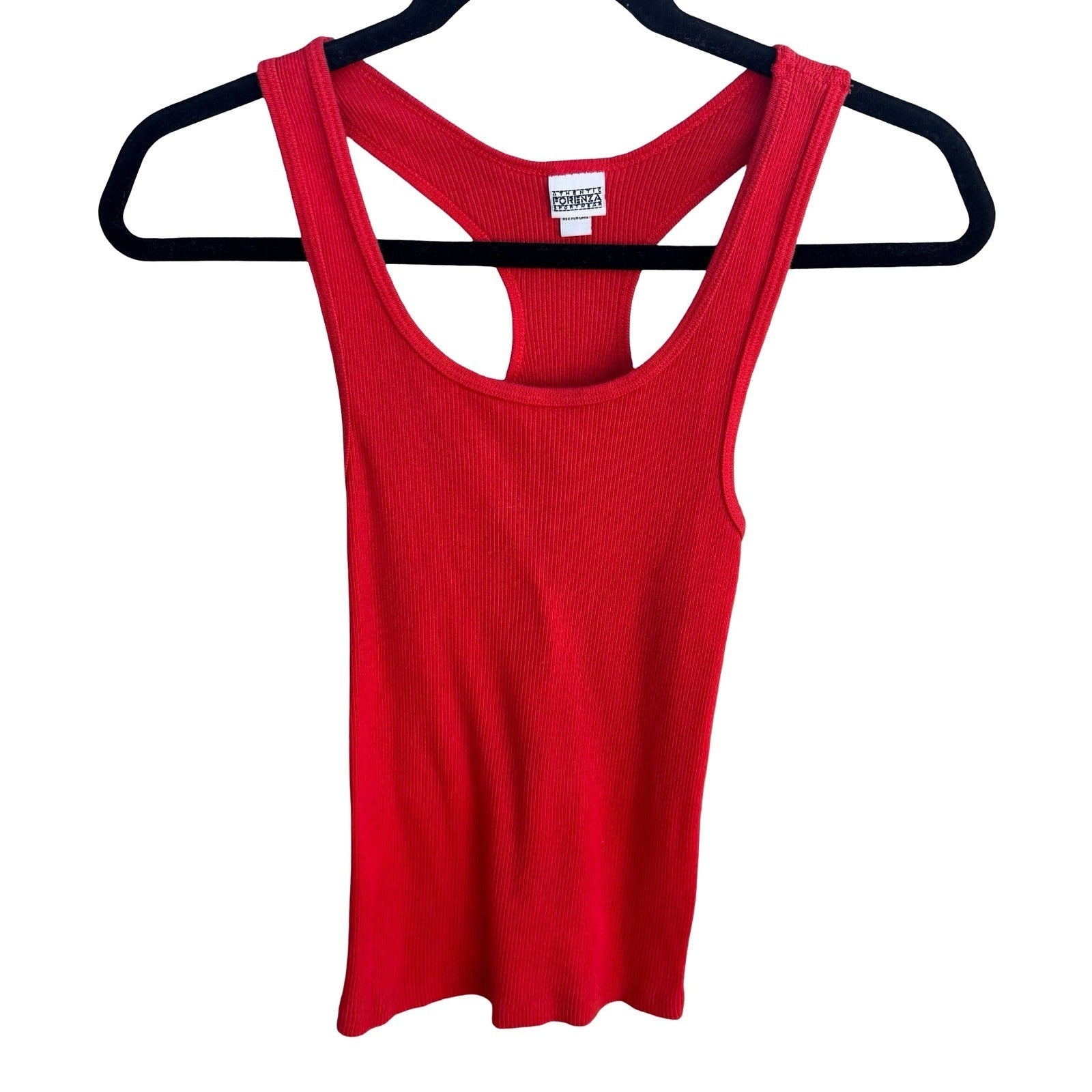 Forenza Sportswear Vintage Womens Red Ribbed Racerback Tank Top Made USA Small