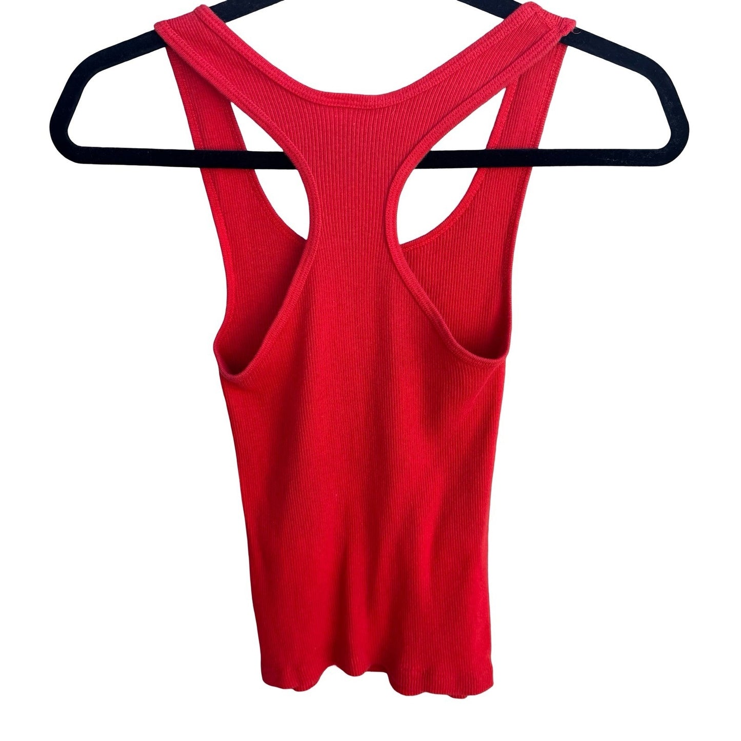 Forenza Sportswear Vintage Womens Red Ribbed Racerback Tank Top Made USA Small