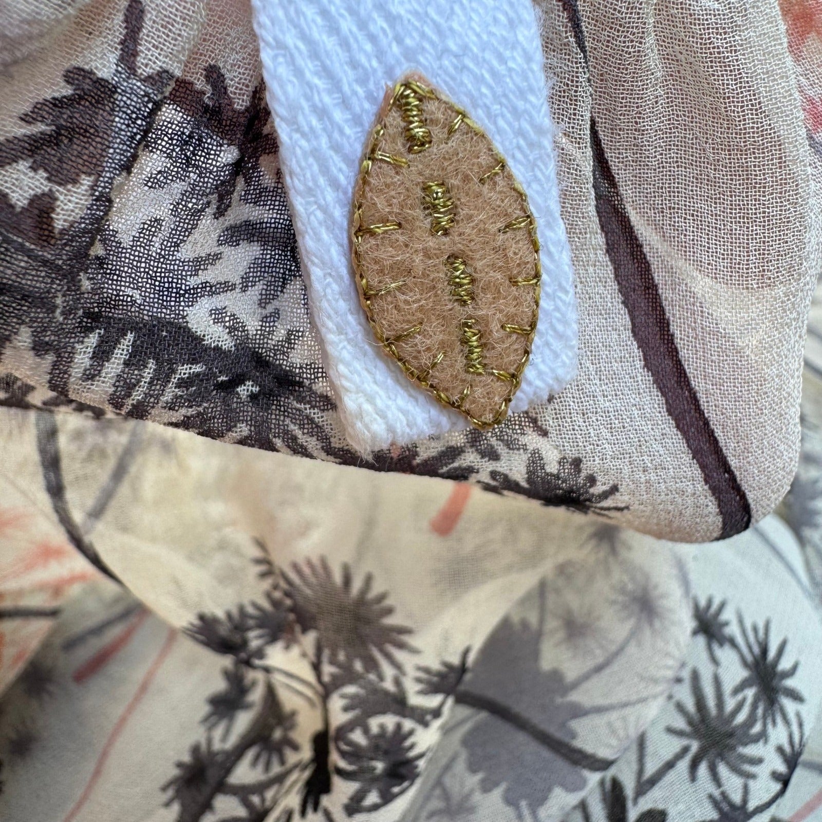 Boho Sheer Ethereal Fairy Dandelion Print Crop Blouse Bell Sleeve Smocked Waist