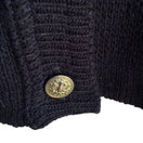 Switch College Point Vintage Black Knit Gold Button Pockets Oversized Cardigan Sweater 3 image