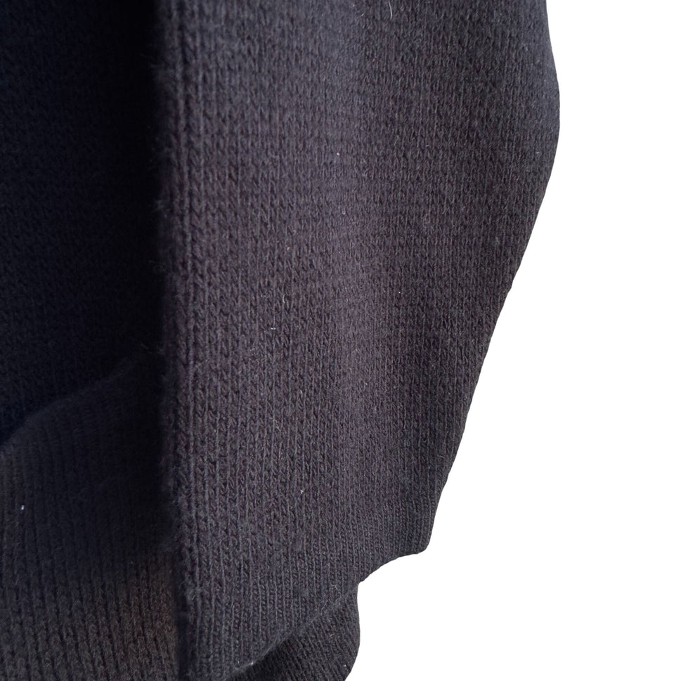 College Point Vintage Black Knit Gold Button Pockets Oversized Cardigan Sweater