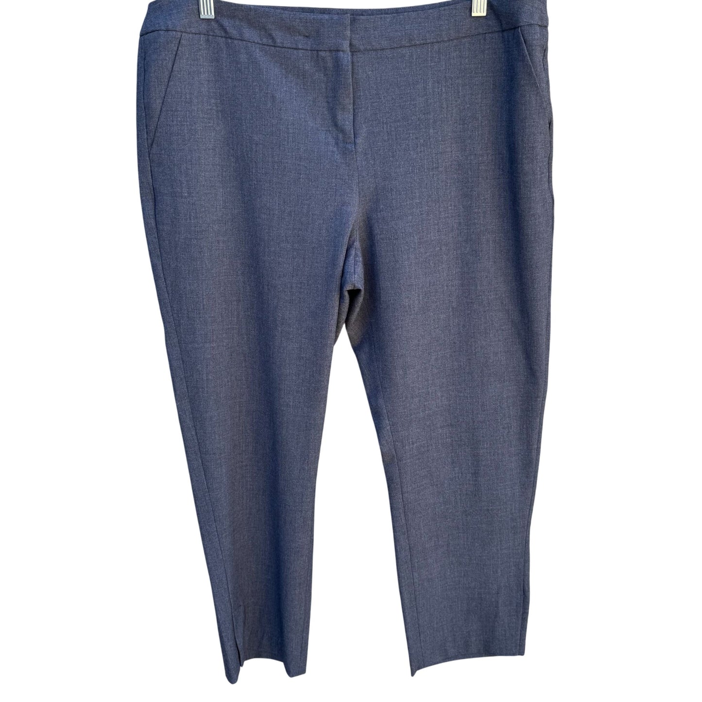 Amanda + Chelsea Womens Grey Flat Front Stretch Cropped Vented Hem Dress Pants XL