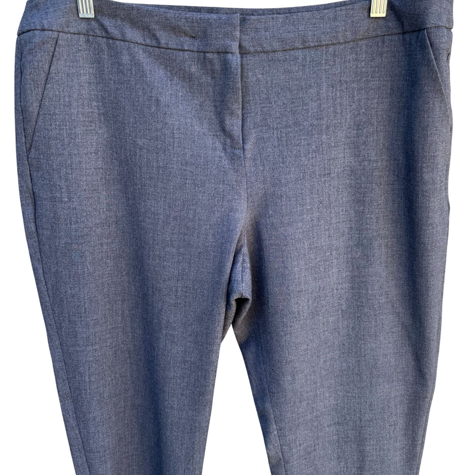 Amanda + Chelsea Womens Grey Flat Front Stretch Cropped Vented Hem Dress Pants XL