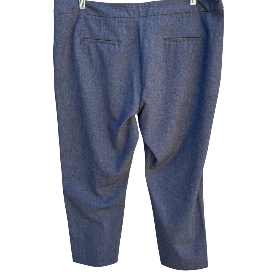 Amanda + Chelsea Womens Grey Flat Front Stretch Cropped Vented Hem Dress Pants XL