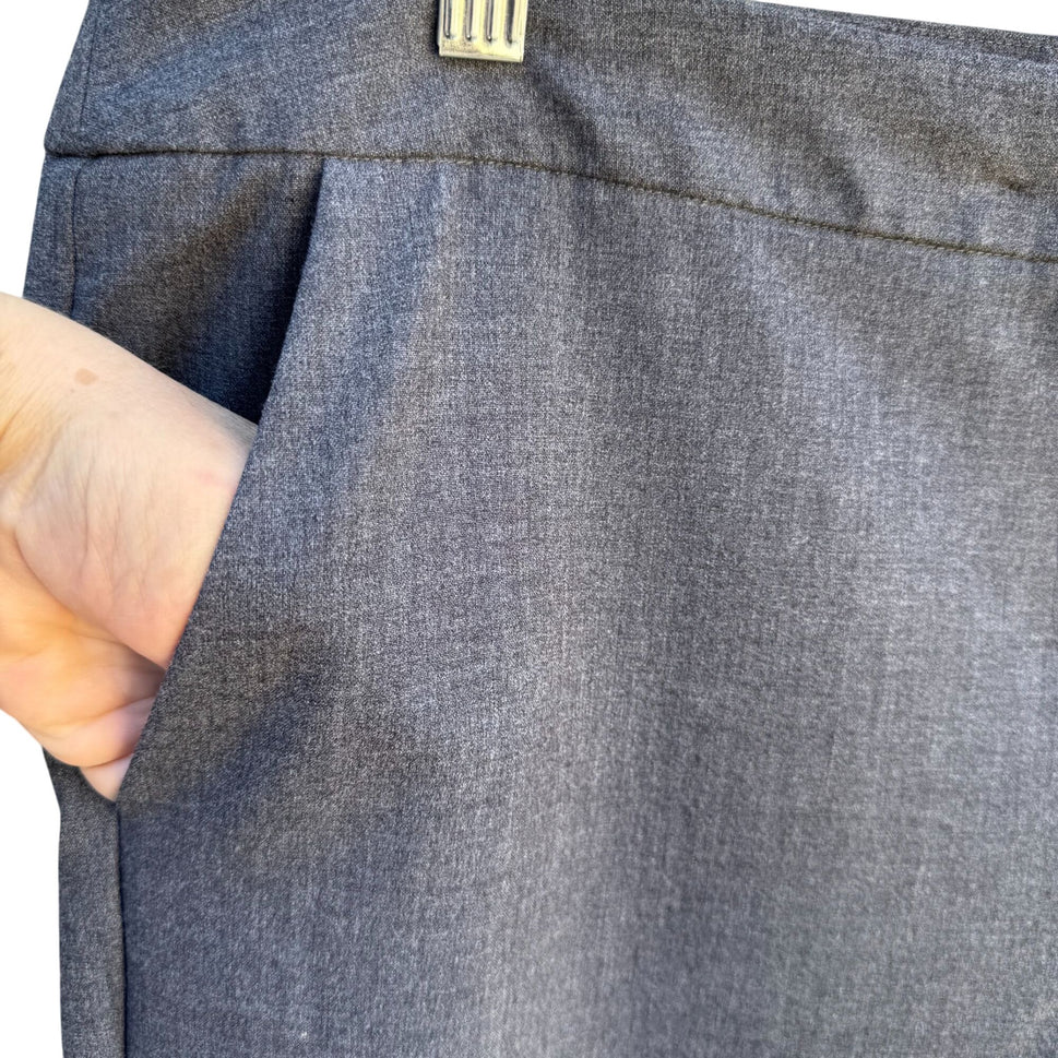 Amanda + Chelsea Womens Grey Flat Front Stretch Cropped Vented Hem Dress Pants XL