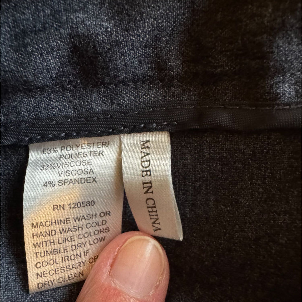 Amanda + Chelsea Womens Grey Flat Front Stretch Cropped Vented Hem Dress Pants XL