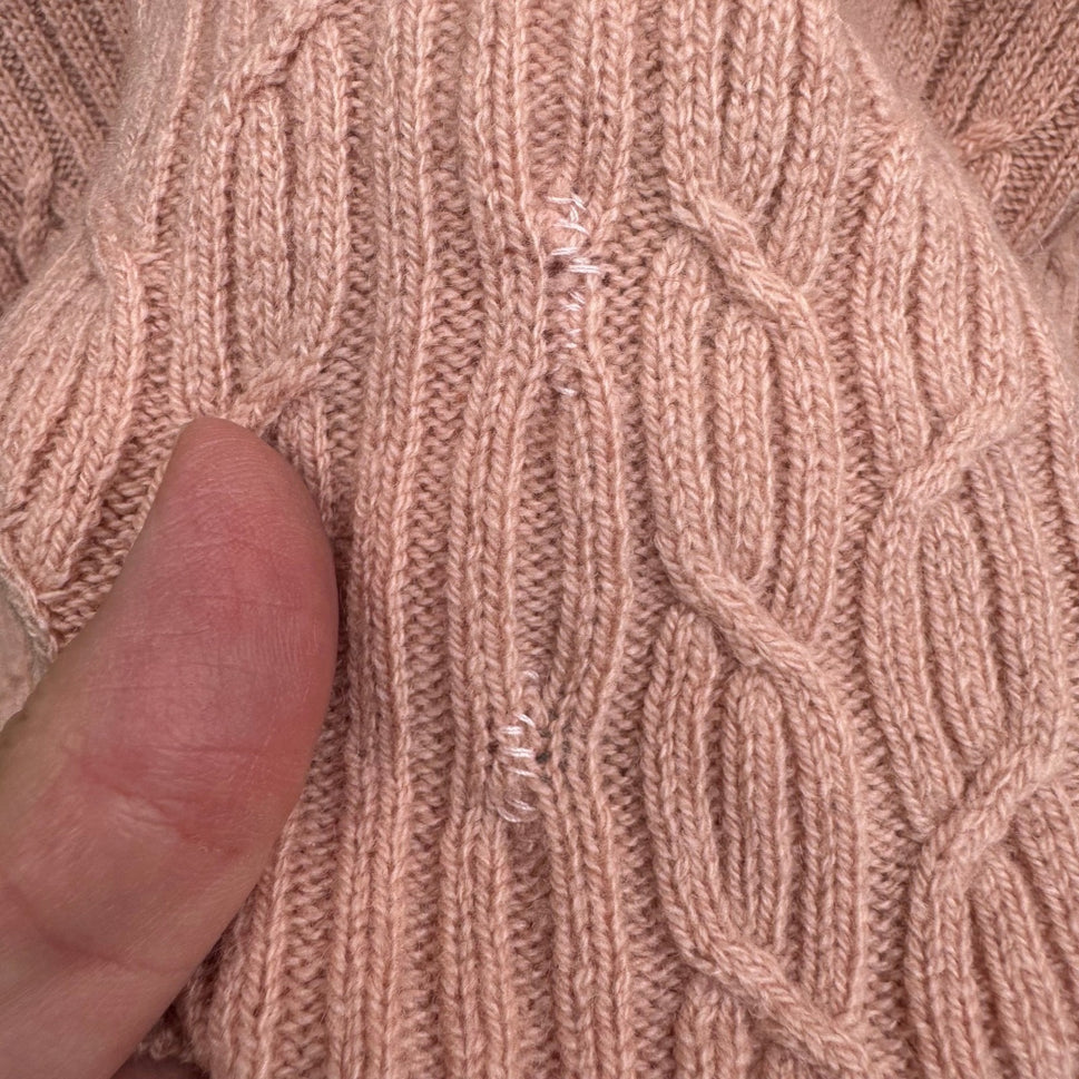 Charter Club Cashmere Coquette Preppy Soft Girl Cable Knit Sweater Pastel XL