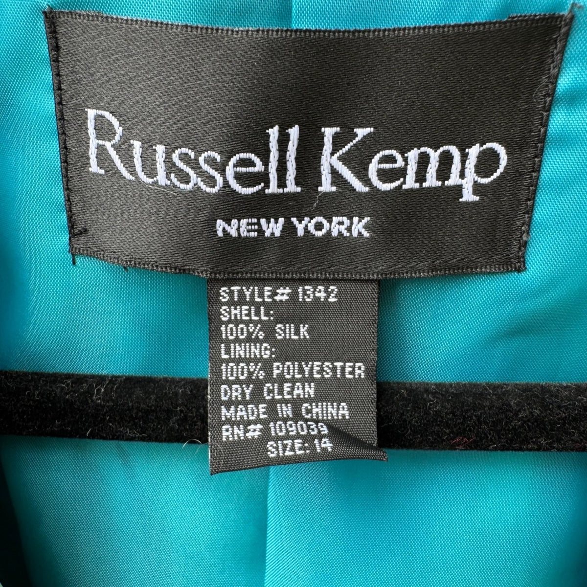 Russell Kemp Y2K Silk Maximalist Resort Tropical Floral Animal Print Blazer 14