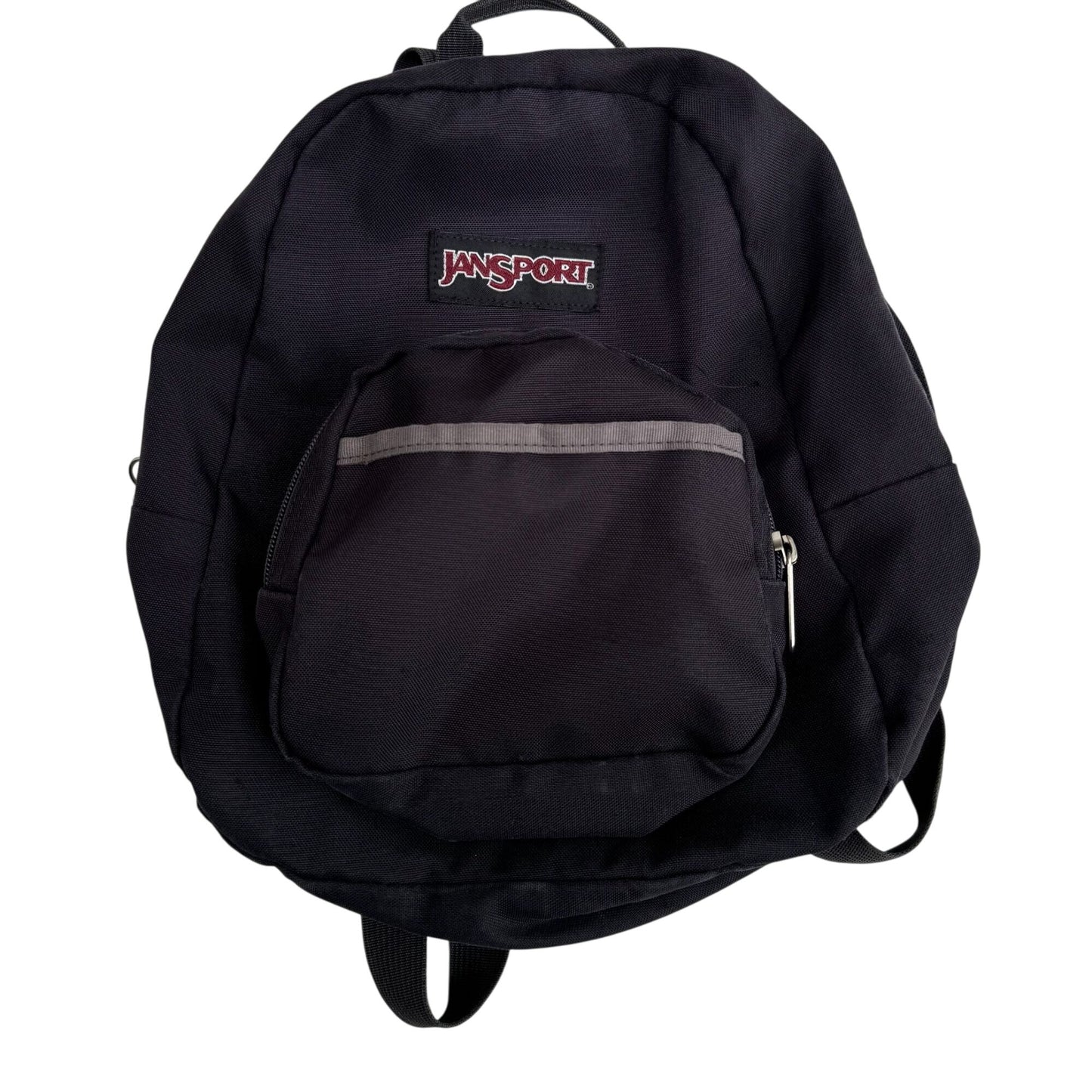 Jansport Black Half Pint Mini Backpack 12"x10" Front Zipper Adjustable Straps