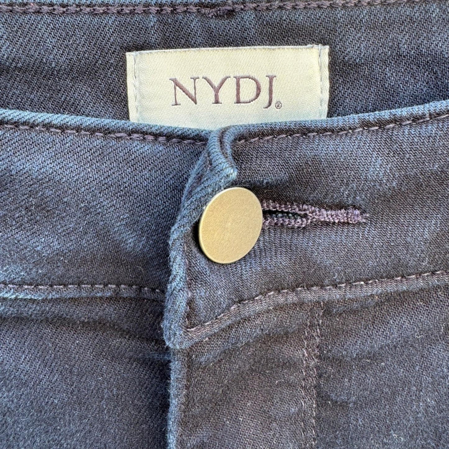 NYDJ Womens Dark Wash Straight Leg Shaping Jeans Lift Tuck Technology Blue 12