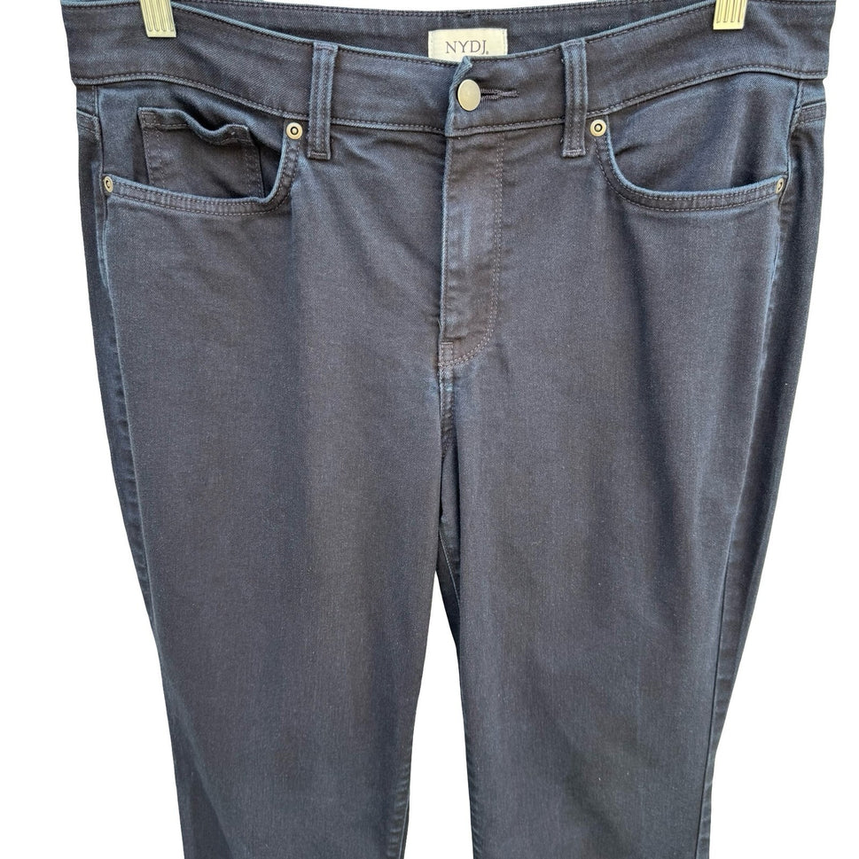 NYDJ Womens Dark Wash Straight Leg Shaping Jeans Lift Tuck Technology Blue 12