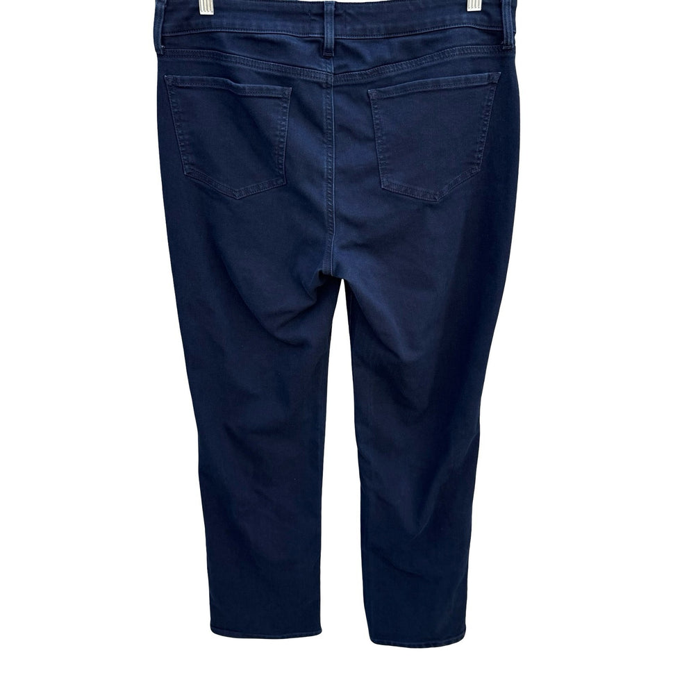NYDJ Womens Dark Wash Straight Leg Shaping Jeans Lift Tuck Technology Blue 12