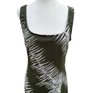 Switch BCBG Y2K Minimalist Earthy Abstract Mesh Overlay Sleeveless Sheath Dress Olive S 3 image