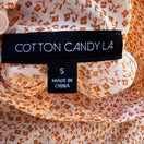 Switch Cotton Candy LA Coquette Dainty Floral Mock Neck Open Back Tie Crop Top Orange S 2 image