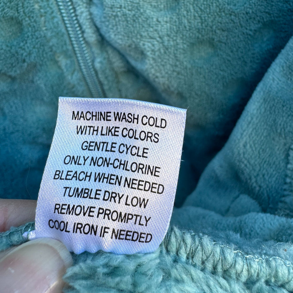 Jason Maxwell Womens Aqua Textured Fuzzy Fleece Polka Dot Zip-Up Jacket M Cozy