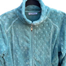 Switch Jason Maxwell Womens Aqua Textured Fuzzy Fleece Polka Dot Zip-Up Jacket M Cozy 3 image