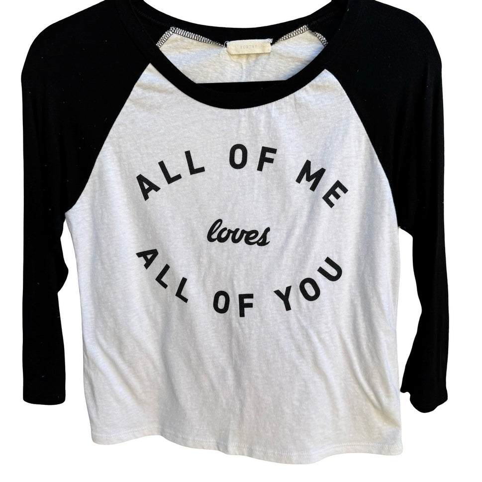 Poetry All Of Me Loves All Of You Raglan Baseball Tee Soft Girl White Womens M