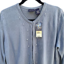 Switch Hillard &amp; Hanson Womens Embroidered Floral Design Beaded Cardigan Sweater New XL 3 image