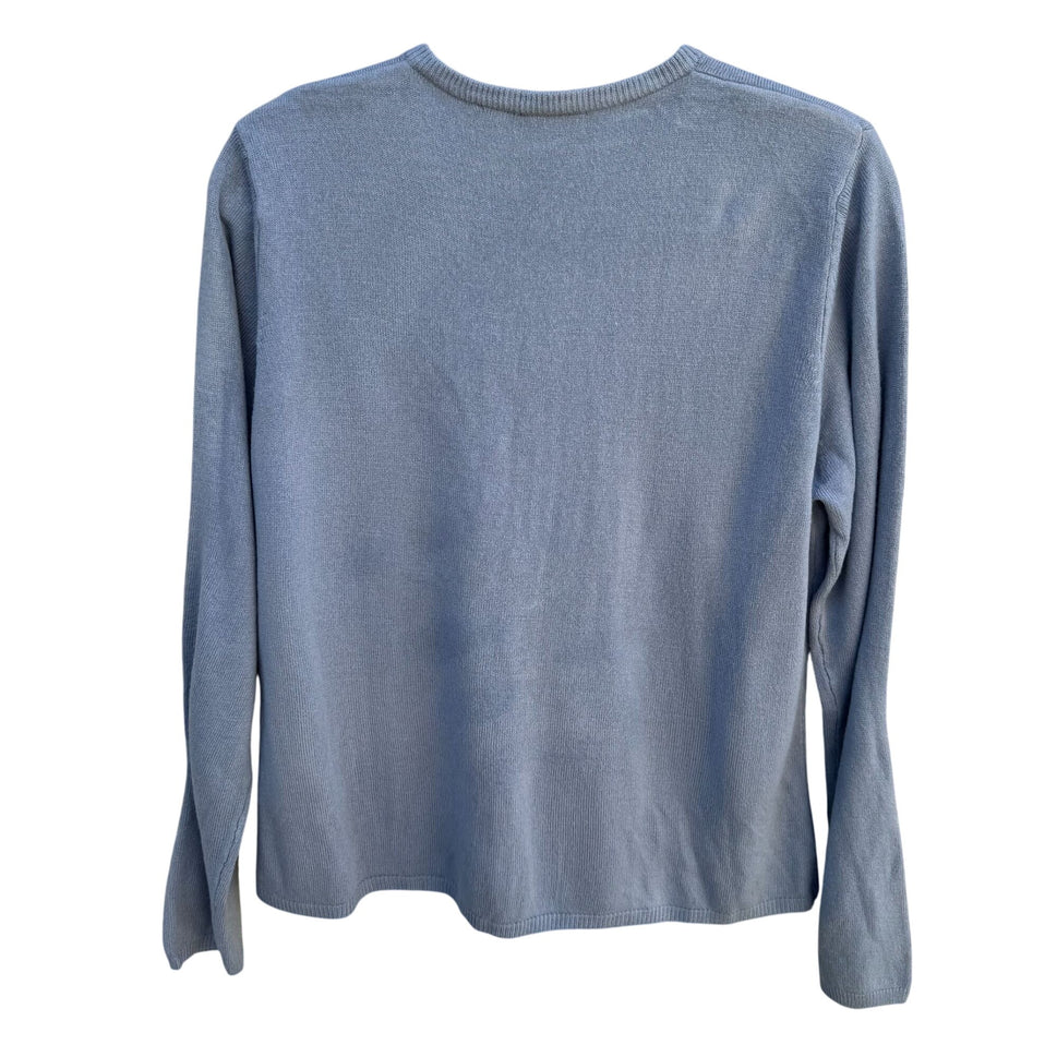 Hillard & Hanson Womens Embroidered Floral Design Beaded Cardigan Sweater New XL