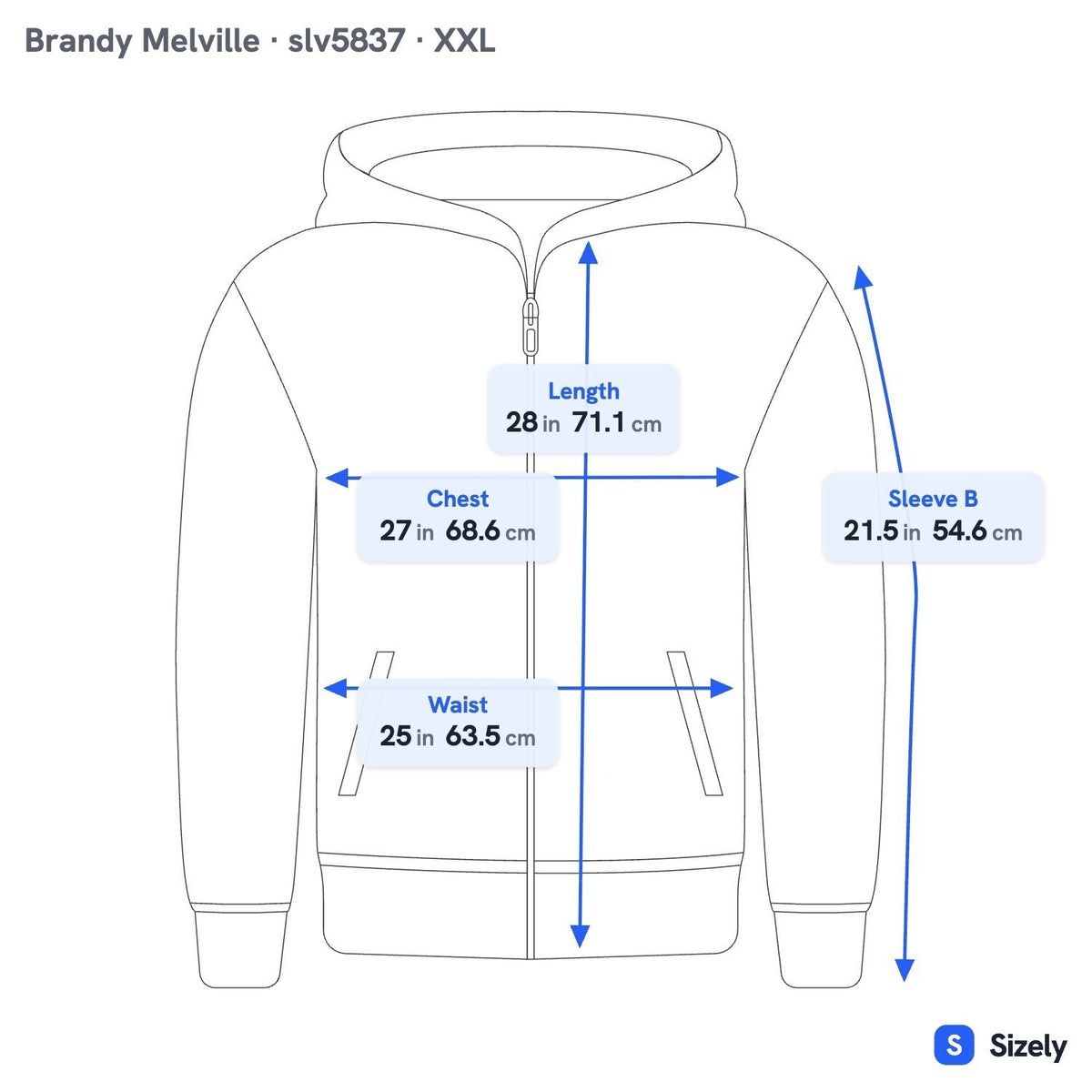 Brandy Melville Y2K Christy Clean Girl Oversized Zip Up Hoodie Tan Womens OS
