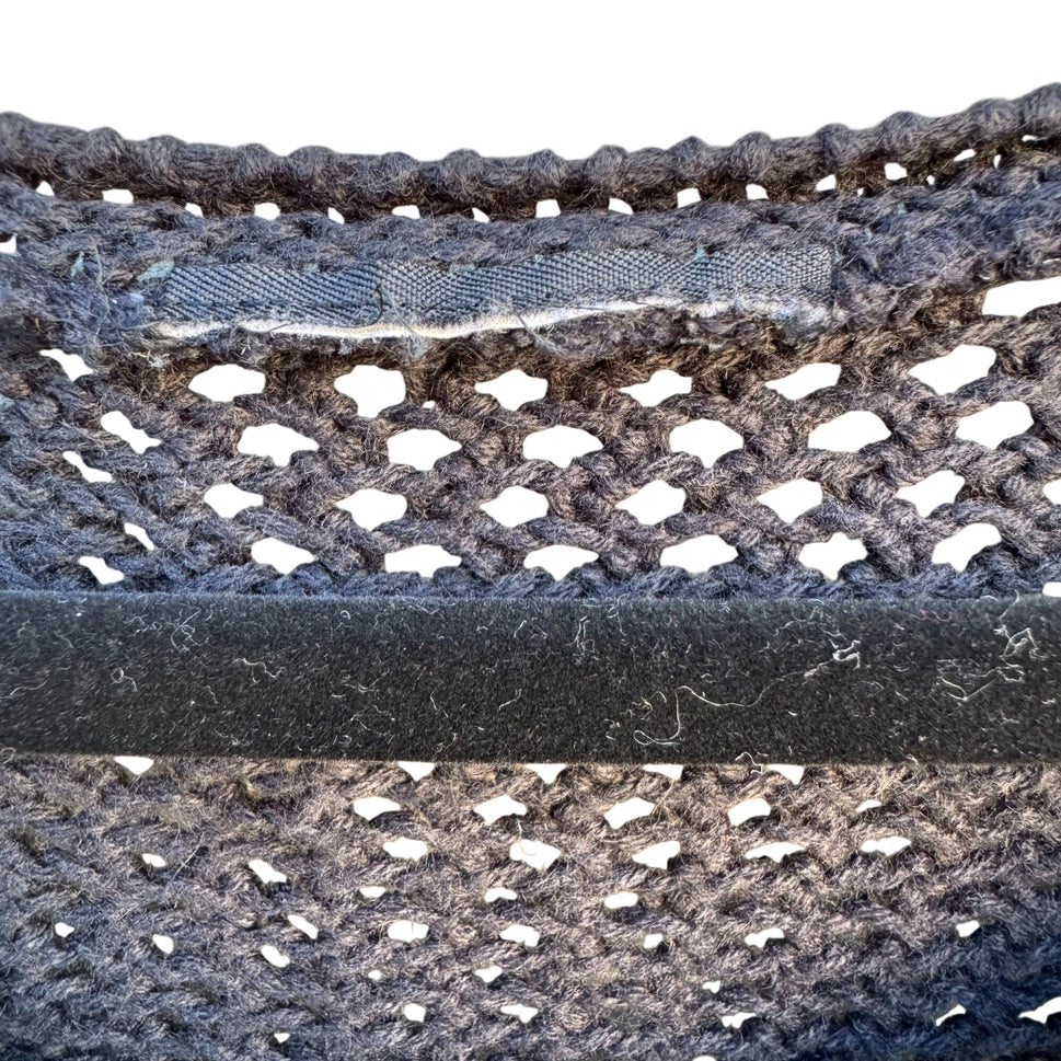 Vintage 80s Oversized Womens Black Goth Alternative Knit Sweater Top Fishnet L