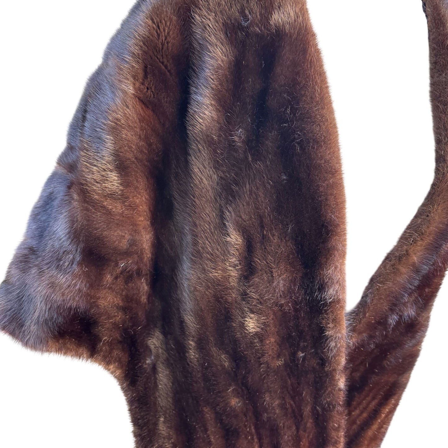 Robinsons California Vintage Brown Fur Stole Shawl Wrap Elegant Retro Fashion OS