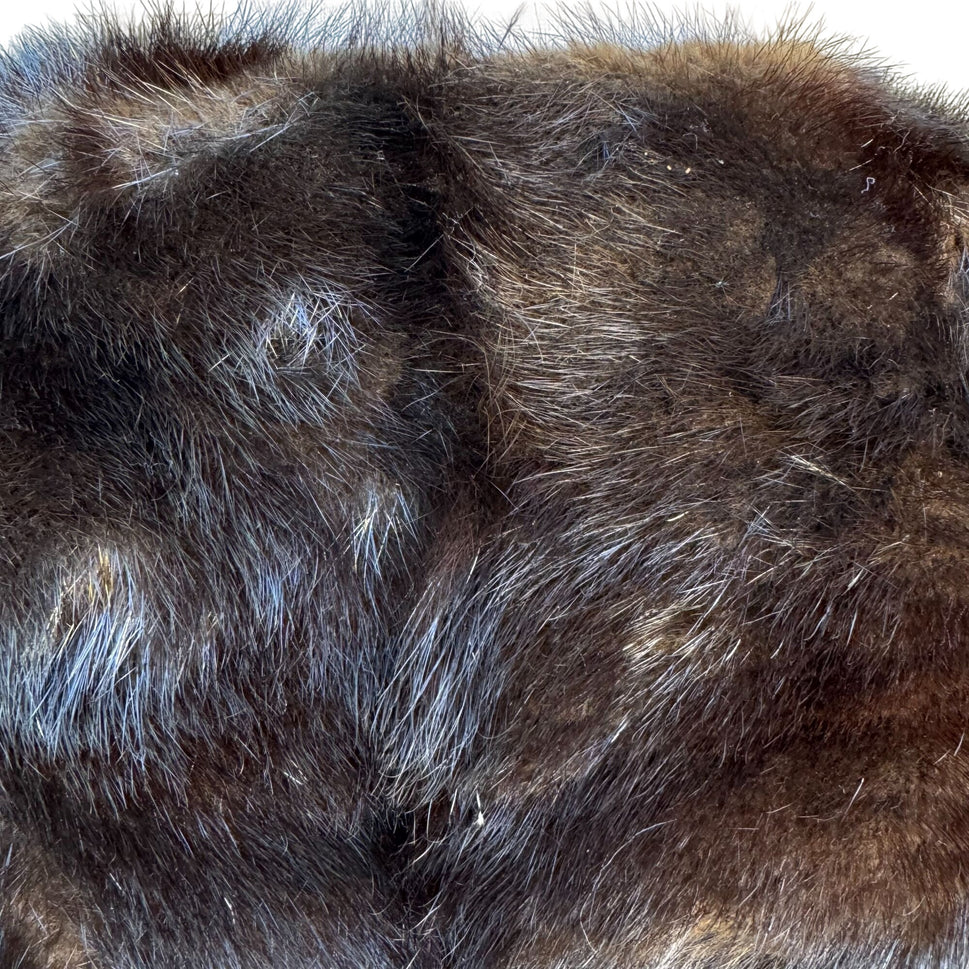 Robinsons California Vintage Brown Fur Stole Shawl Wrap Elegant Retro Fashion OS