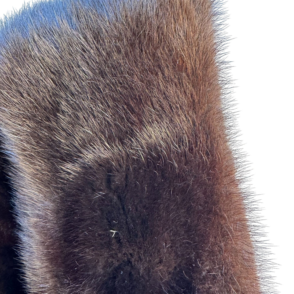 Robinsons California Vintage Brown Fur Stole Shawl Wrap Elegant Retro Fashion OS