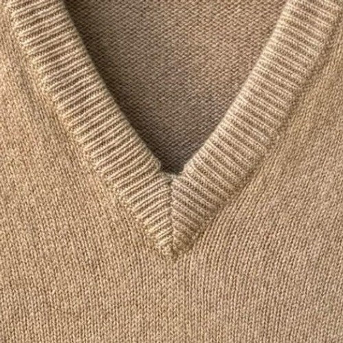 Ballantyne Vintage Scottish Cashmere Old Money Preppy V-Neck Sweater Mens Tan L