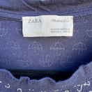 Switch Zara Trafaluc Womens Navy White Umbrella Print Cuffed Short Sleeve T-Shirt S 2 image