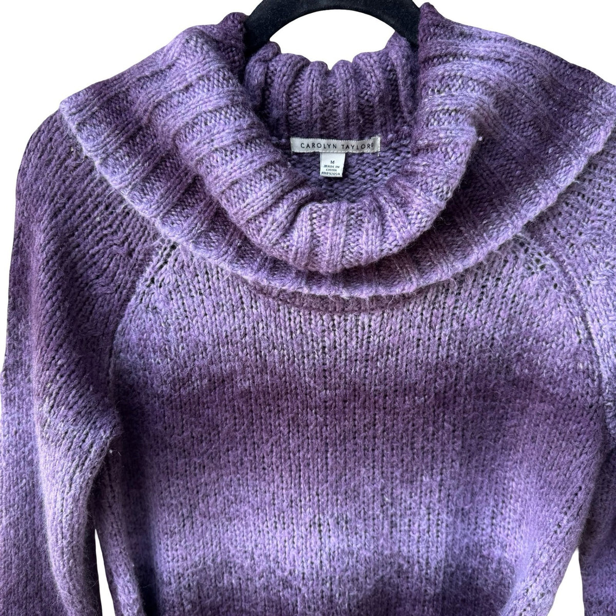 Carolyn Taylor Whimsygoth Fairycore Boho Ombre Belted Cowl Neck Sweater Purple M