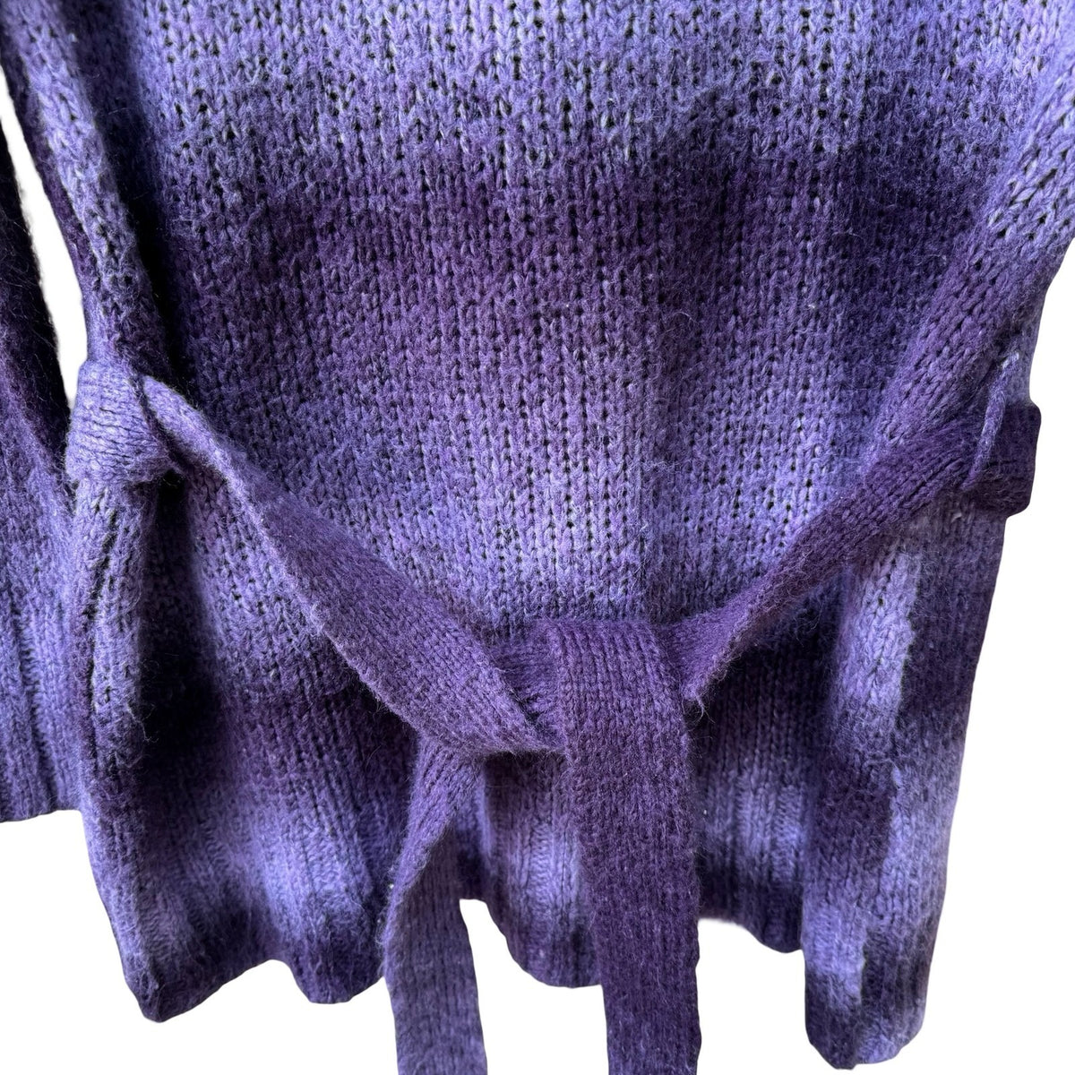 Carolyn Taylor Whimsygoth Fairycore Boho Ombre Belted Cowl Neck Sweater Purple M