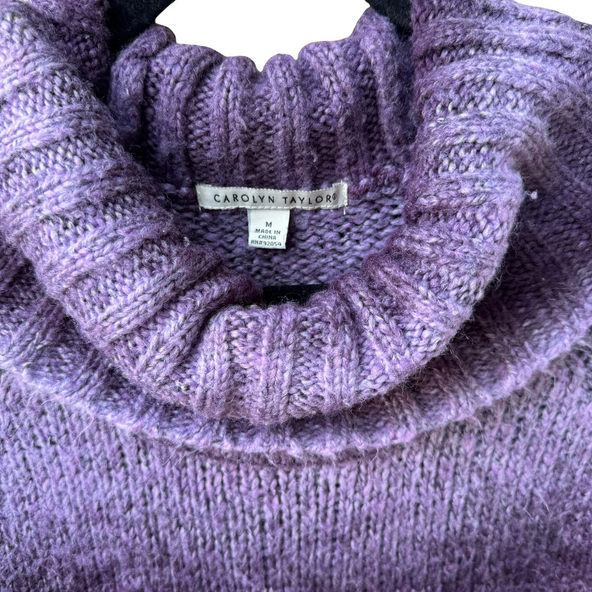 Carolyn Taylor Whimsygoth Fairycore Boho Ombre Belted Cowl Neck Sweater Purple M
