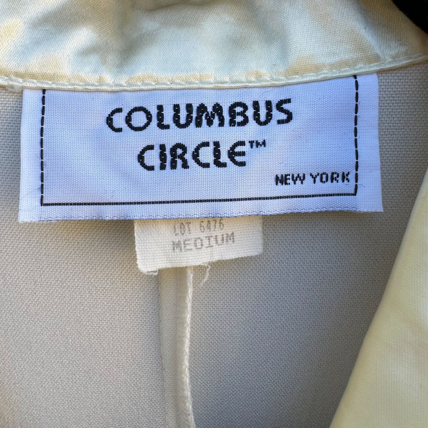 Columbus Circle Vintage 80s Cream & Yellow Notched Collar Button Front Blazer M