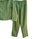 Switch Great Cavalier Vintage Deadstock Womens Faux Suede Green Zip Jacket &amp; Pants Set 3 image