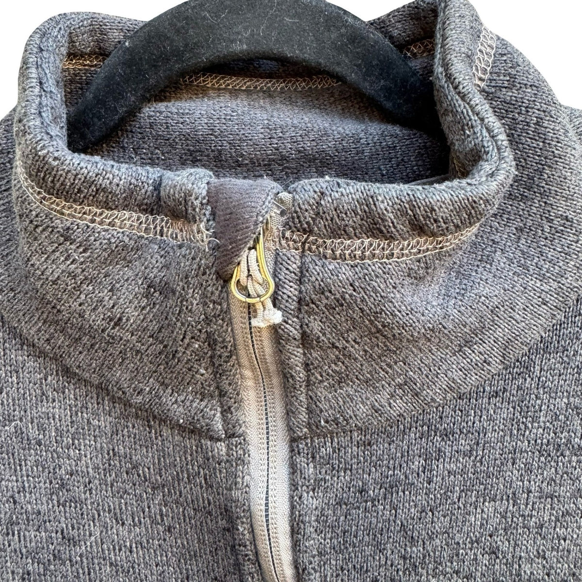 Avalanche Gorpcore Utility Zip Fleece Lined Sweater Knit Jacket Gray Mens XL