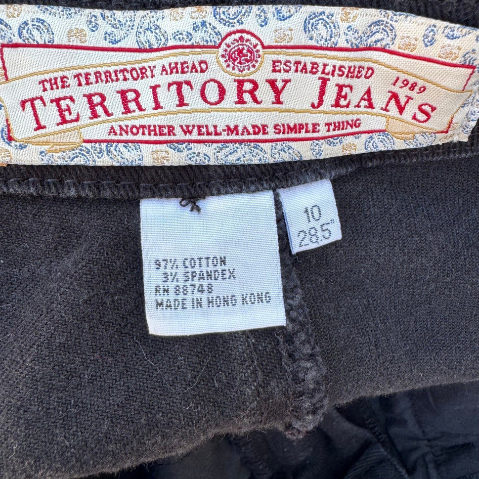 Territory Ahead Vintage Womens 10 Black Straight Leg Mom Jeans High Rise Stretch