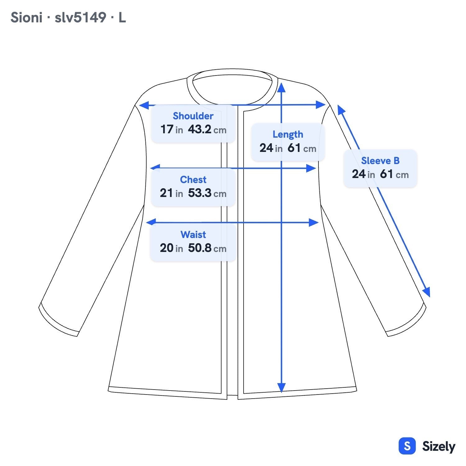 Sioni Coastal Preppy Old Money Denim Boucle Tweed Open Front Blazer Jacket L NEW