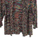 Switch Eclectic Boho Space Dye Open Front Knit Cardigan Shawl Collar Chevron Artsy L 3 image