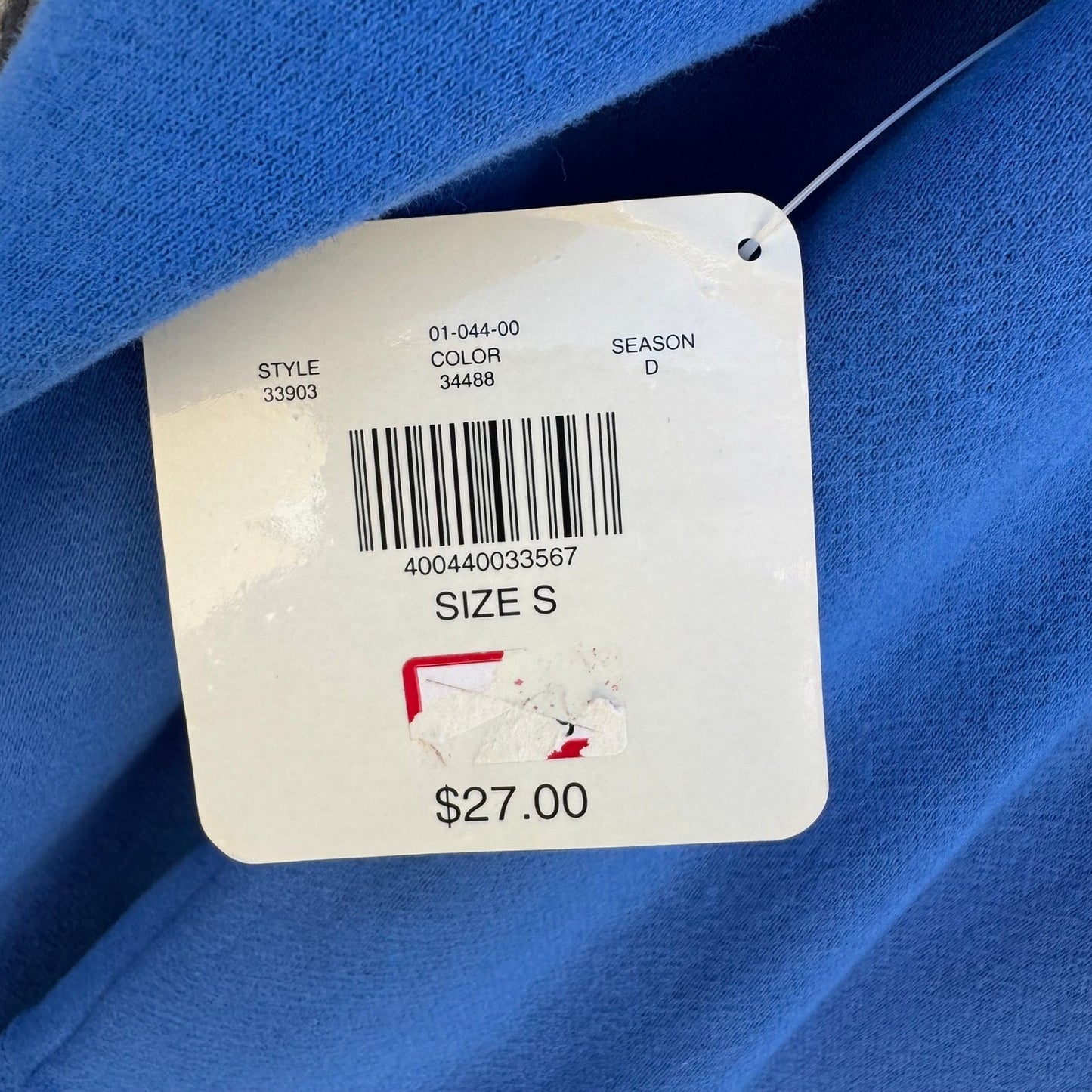 Pacer by Karen Scott Blue Fleece Sweatsuit Set Crewneck Sweatpants Womens PS NEW