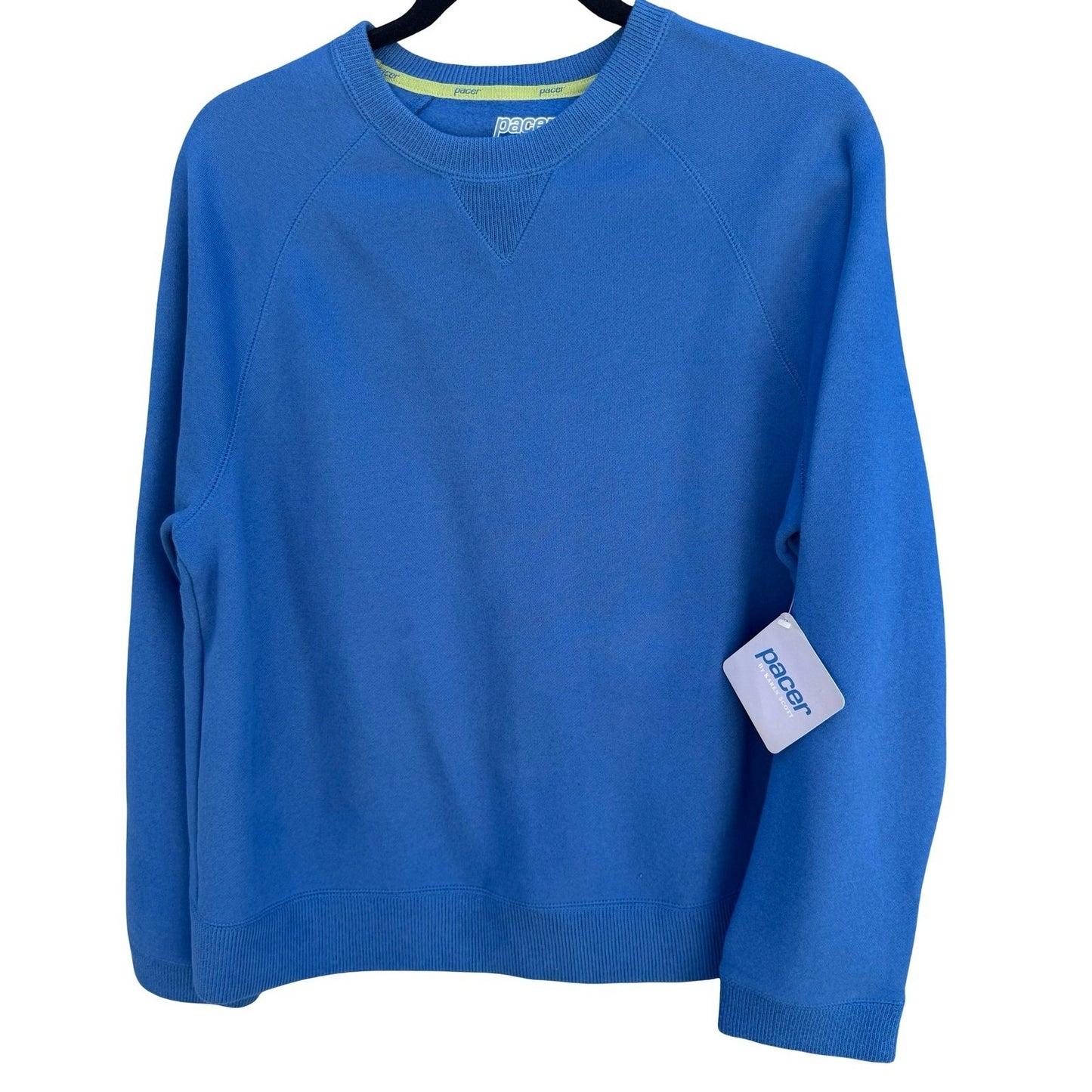 Pacer by Karen Scott Blue Fleece Sweatsuit Set Crewneck Sweatpants Womens PS NEW
