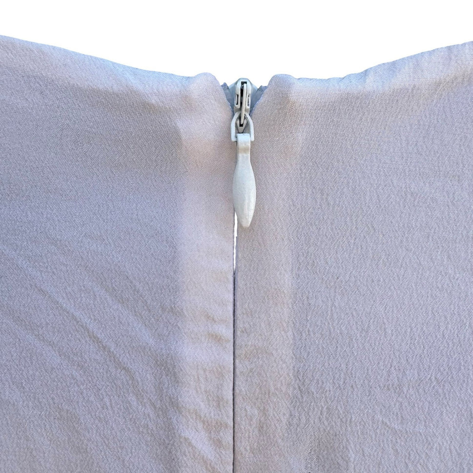 Armani Exchange White Silk V-Neck Sleeveless Blouse M Quiet Luxury Minimalist