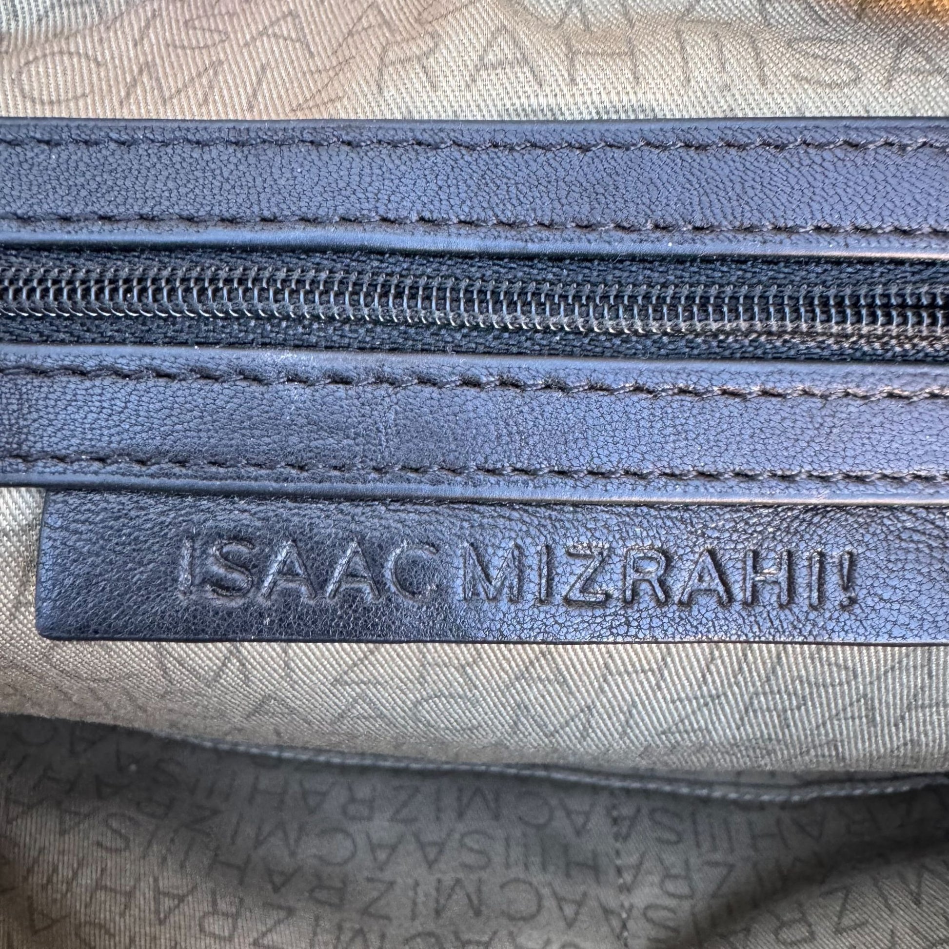 Isaac Mizrahi Black Quilted Leather Crossbody Bag Gold Chain Strap Tassel Accent