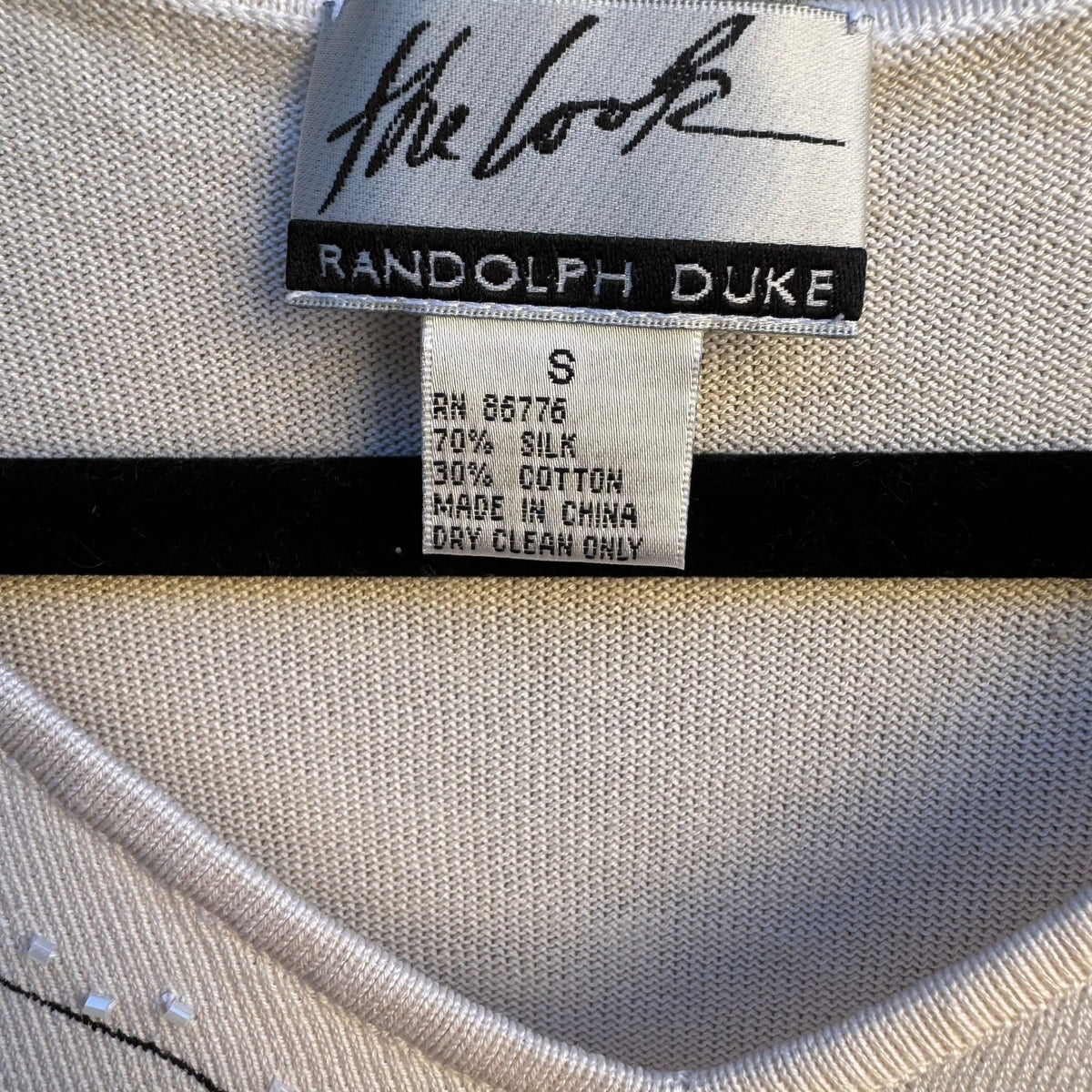 Randolph Duke Y2K Quiet Luxury Silk Cotton Floral Beaded Feminine Knit Sweater S