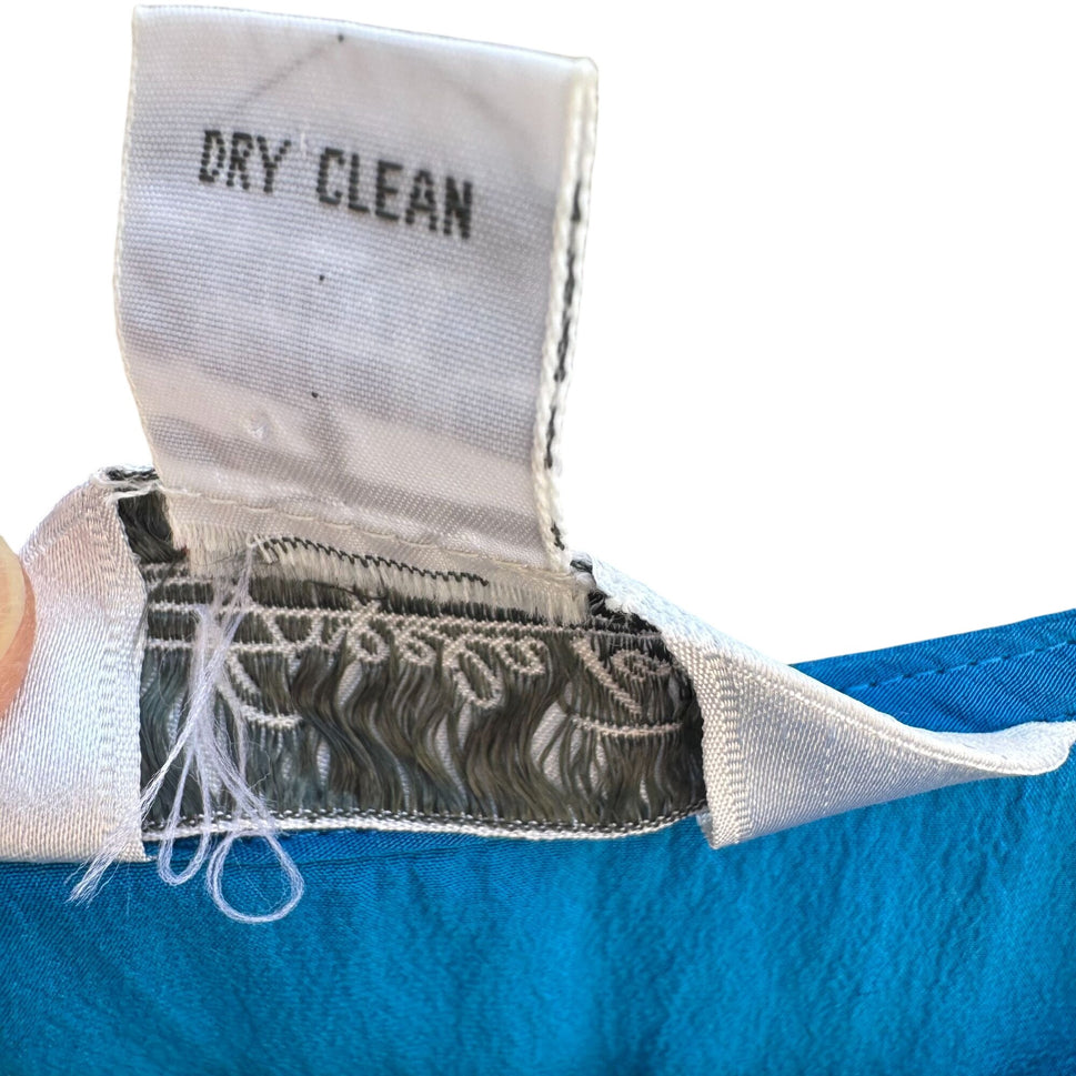 Angela Tong Womens 100% Silk Sleeveless Lightweight Minimalist Blue Blouse Top 4