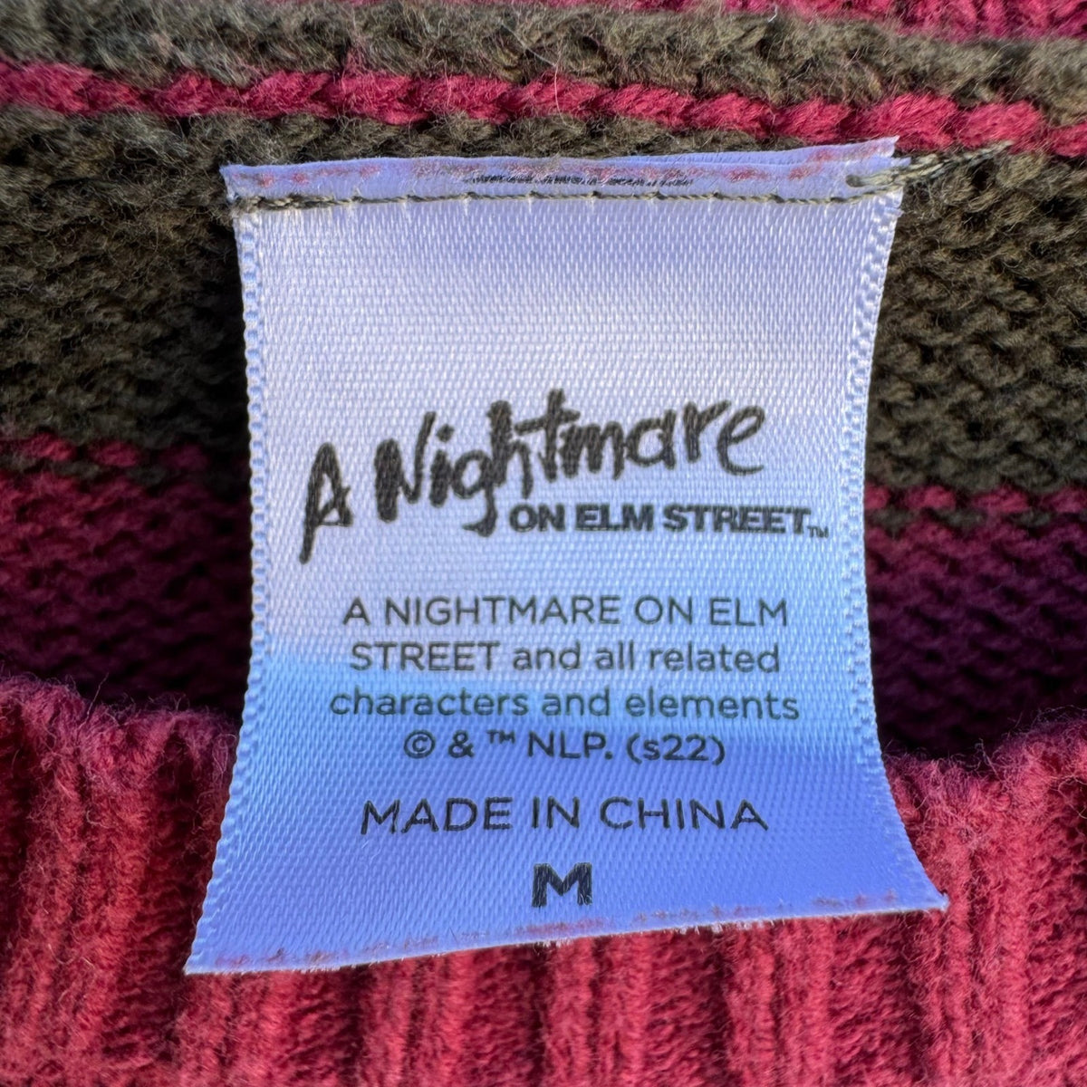 Spirit Nightmare on Elm Street Freddy Krueger Striped Halloween Sweater Mens M