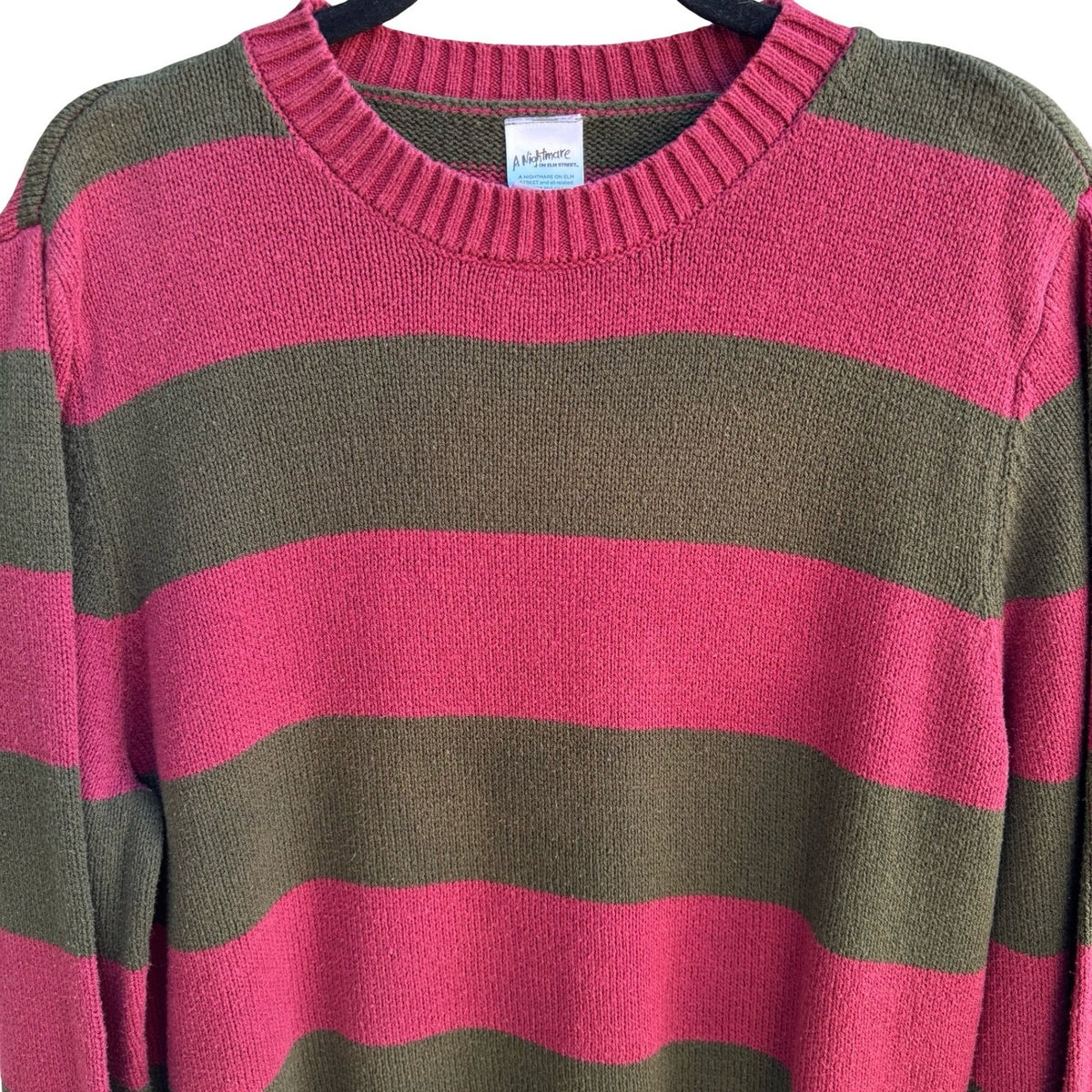Spirit Nightmare on Elm Street Freddy Krueger Striped Halloween Sweater Mens M