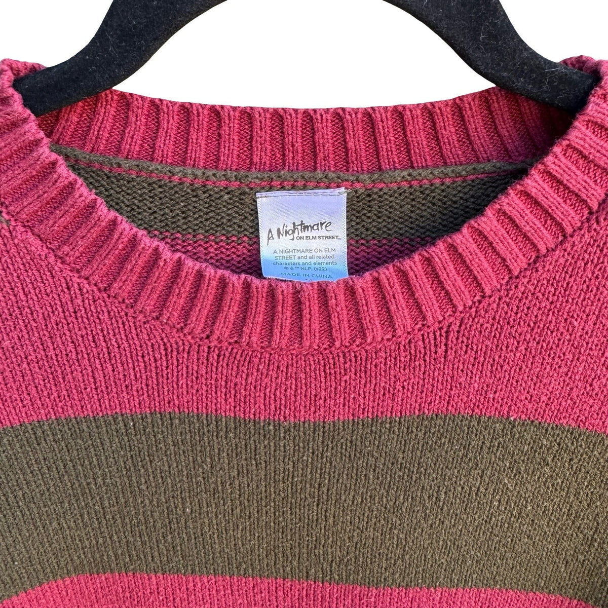 Spirit Nightmare on Elm Street Freddy Krueger Striped Halloween Sweater Mens M